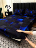3pcs Cool Technology Digital Printing Material Plaid Fitted Sheet(1pc Fitted Sheet+2pcs Pillowcase No Filling) At Home,Dormitory,Suitable For All Seasons,Deep Pocket In 15 Inch,15%Bamboo Viscose,85%Polyester